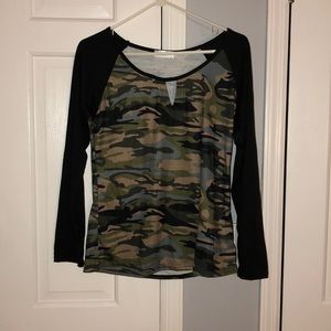 army print long sleeve shirt